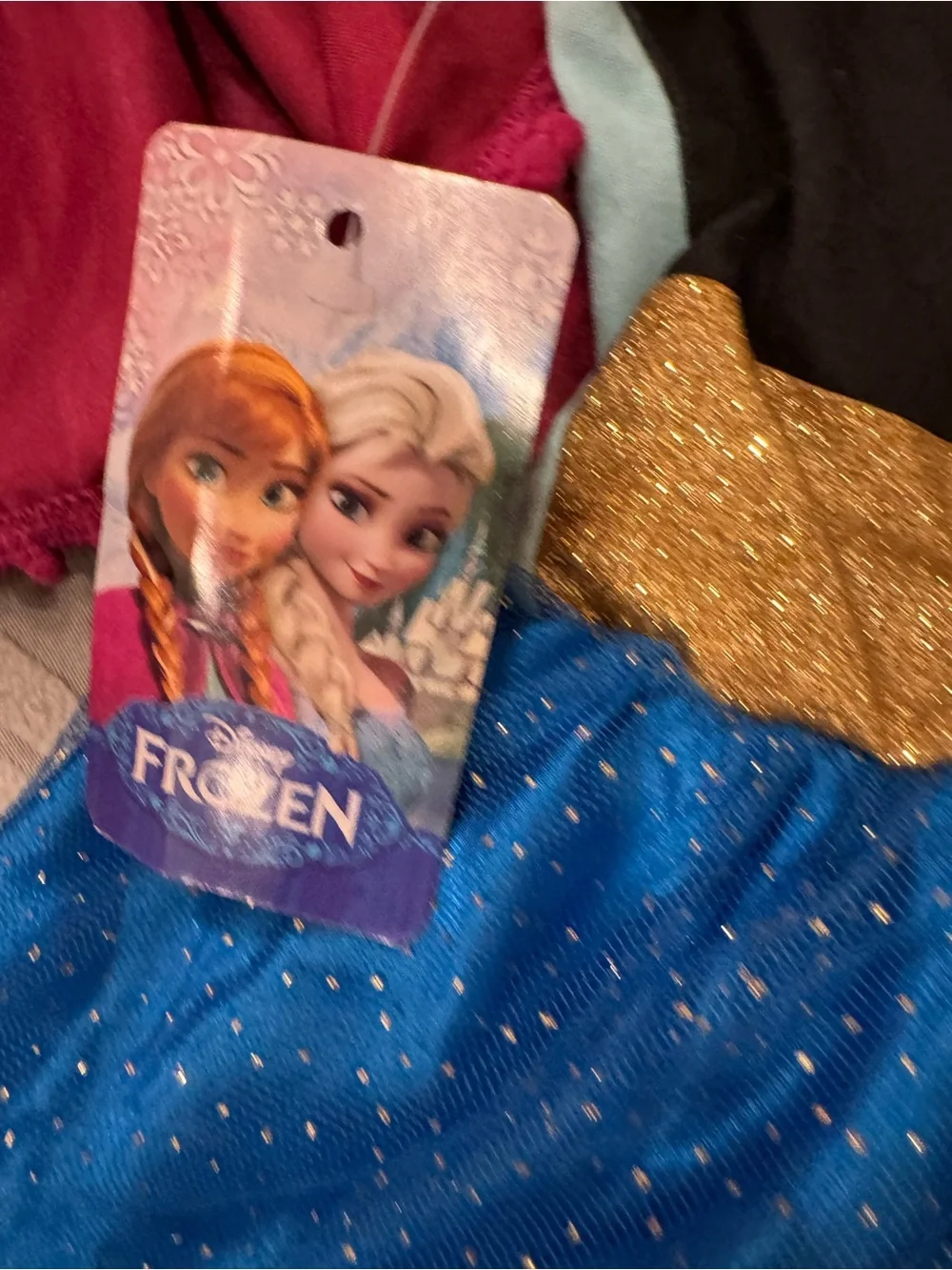 Disney Frozen Anna Sparkle Blue Black and Cape Costume size 2T nwt